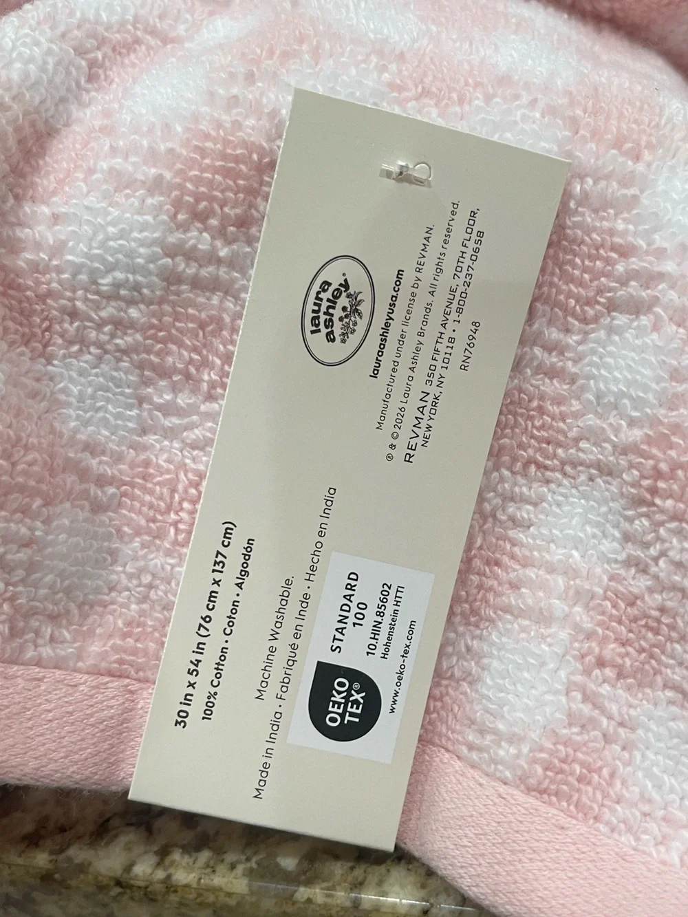 Laura Ashley Ginny Pink White Towels Bundle - bath, hand & finger towels -NEW!